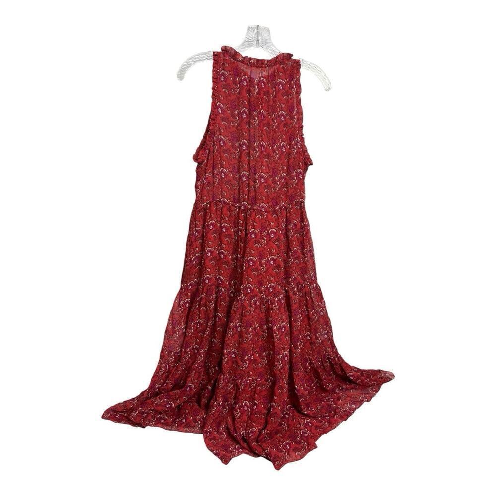 Ulla Johnson Chantelle Floral Printed Silk Georgette Maxi Dress in Ruby Size 4